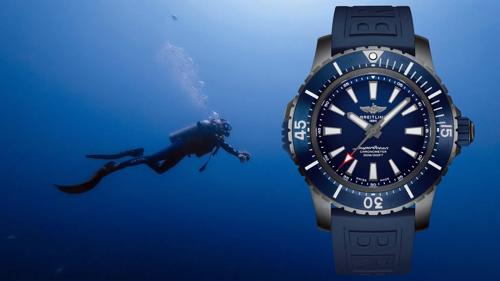 Breitling Superocean Automatic 46mm Blue Dial Blue Rubber Strap Watch for Men - M17368D71C1S1 Buy Now By Breitling