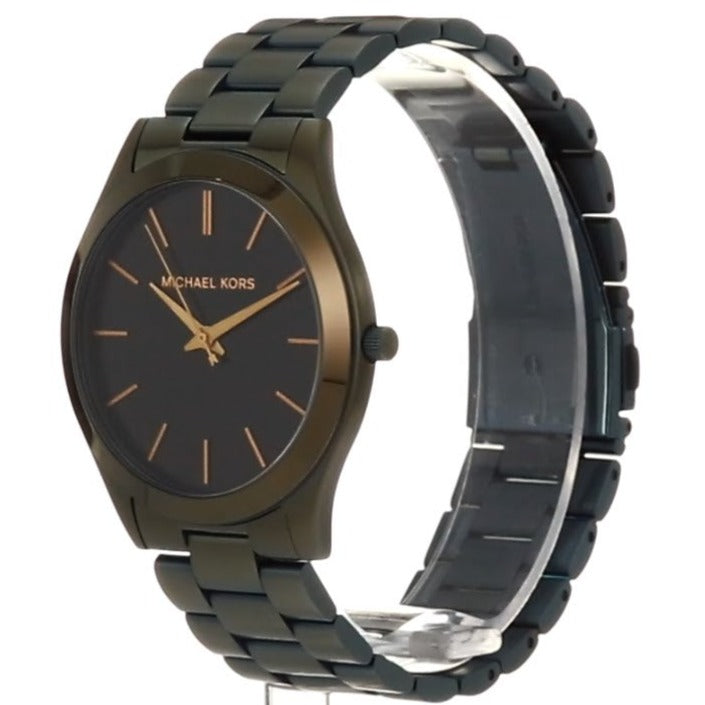 Michael Kors Slim Runway Quartz Black Dial Green Steel Strap Watch For Men - MK8715 Buy Now By Michael Kors