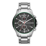 Armani Exchange Hampton Chronograph Black Dial Silver Steel Strap Watch For Men - AX2163 Buy Now By Armani Exchange
