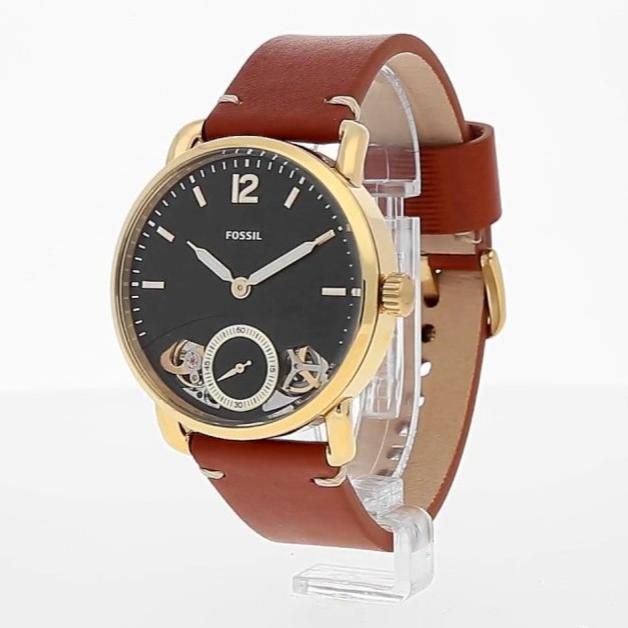 Fossil The Commuter Twist Black Dial Brown Leather Strap Watch for Men - ME1166 Buy Now By Fossil