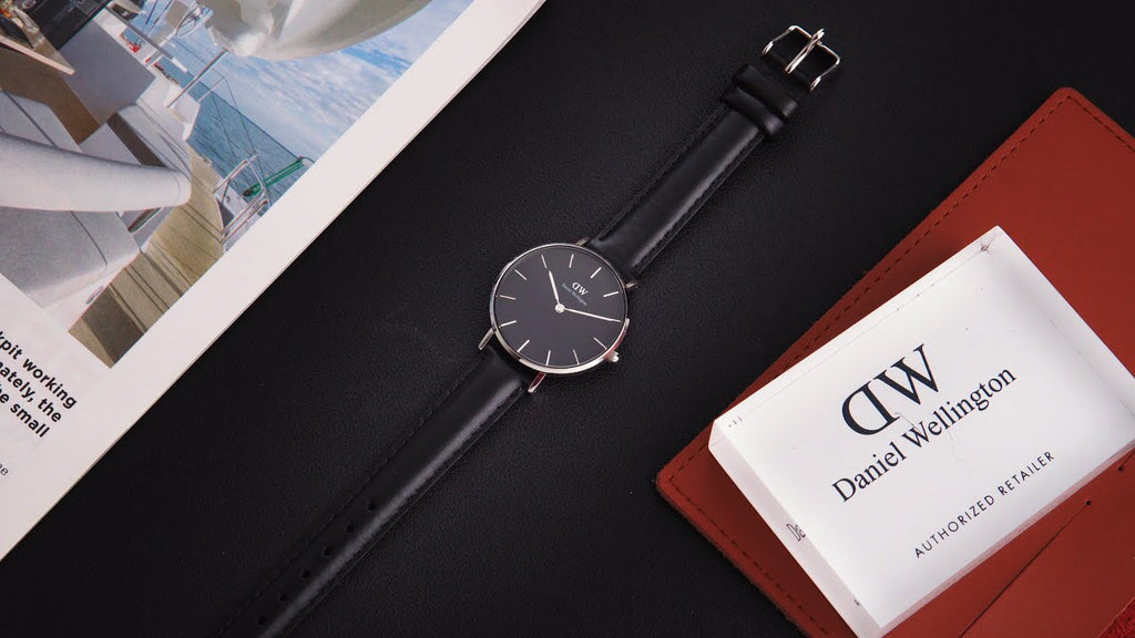 Daniel Wellington Petite Sheffield Black Dial Black Leather Strap Watch For Women - DW00100180 Buy Now By Daniel Wellington