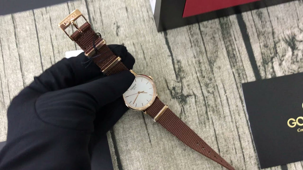 Tissot Everytime Desire White Dial Maroon NATO Strap Watch for Women - T109.210.37.031.00 Buy Now By Tissot