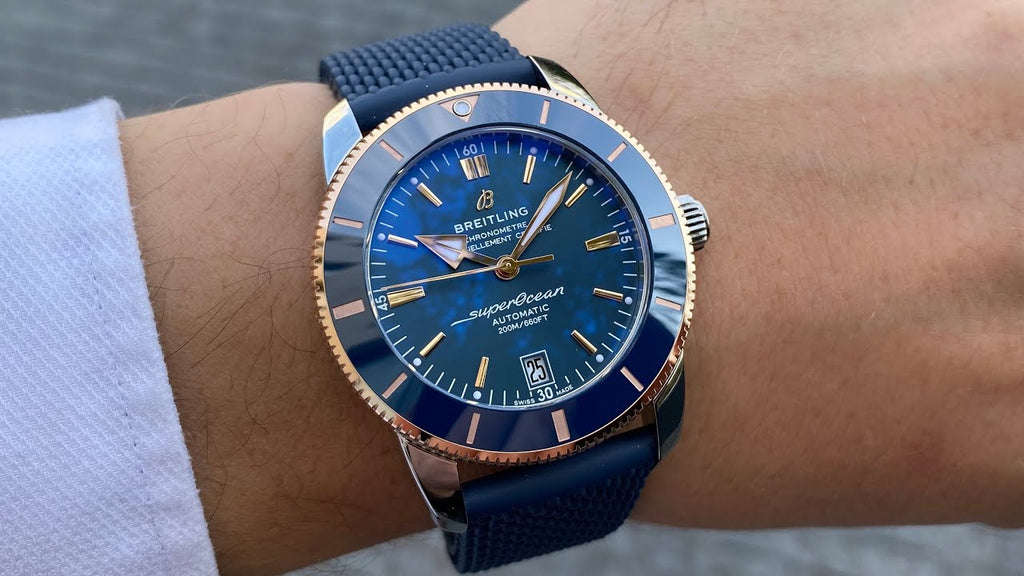 Breitling Superocean Heritage B20 Automatic 42 Blue Dial Blue Mesh Bracelet Watch for Men - UB2010161C1S1 Buy Now By Breitling