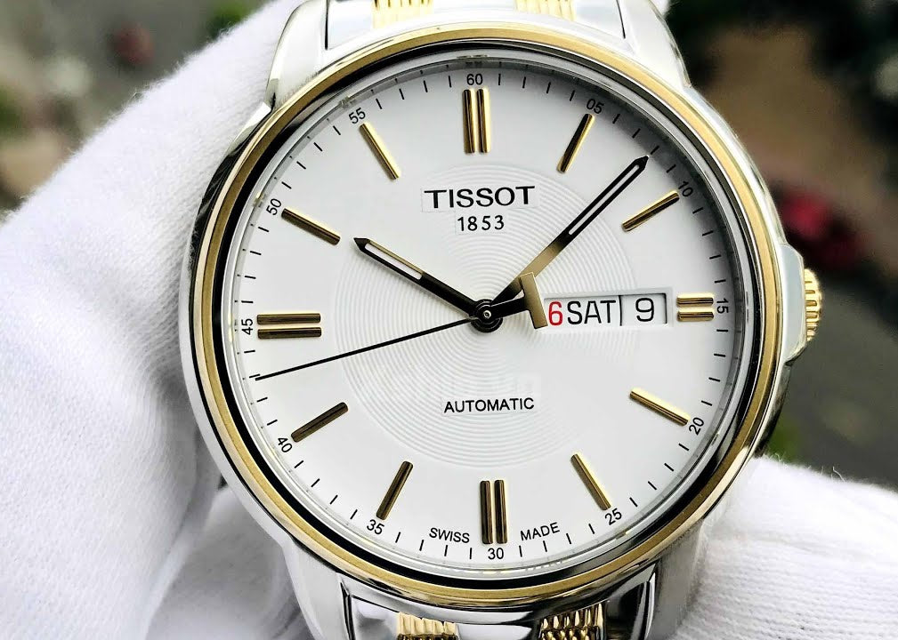 Tissot T Classic Automatics III White Dial Two Tone Steel Strap Watch For Men - T065.430.22.031.00 Buy Now By Tissot