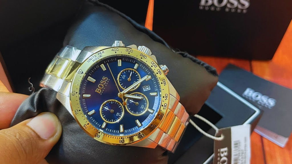 Hugo Boss Hero Blue Dial Two Tone Steel Strap Watch for Men - 1513767 Buy Now By Hugo Boss