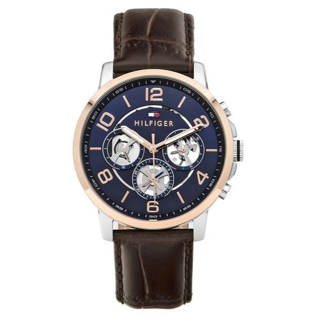 Tommy Hilfiger Keagan Chronograph Blue Dial Brown Leather Strap Watch for Men - 1791290 Buy Now By Tommy Hilfiger
