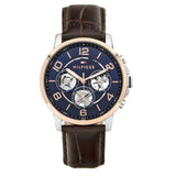 Tommy Hilfiger Keagan Chronograph Blue Dial Brown Leather Strap Watch for Men - 1791290 Buy Now By Tommy Hilfiger
