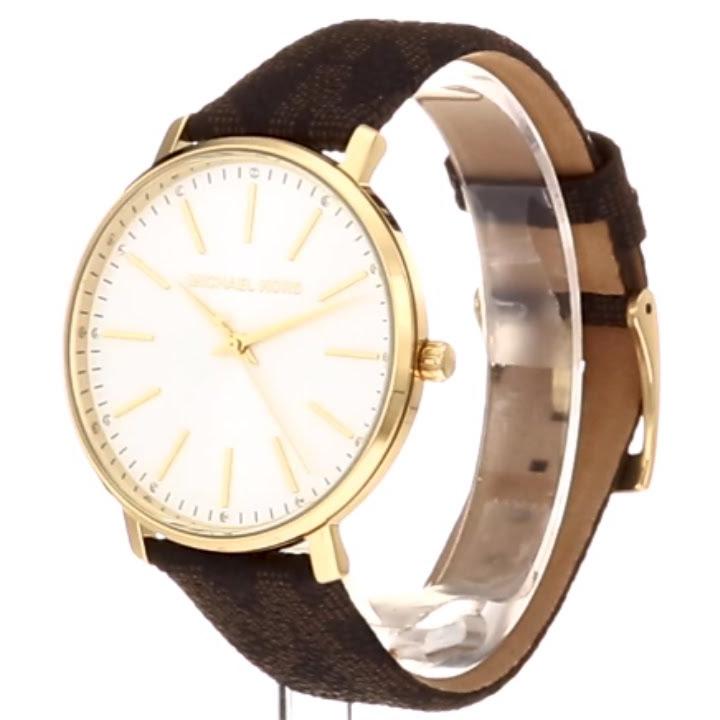 Michael Kors Pyper Quartz Silver Dial Brown Leather Strap Watch For Women - MK2857 Buy Now By Michael Kors