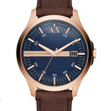 Armani Exchange Hampton Chronograph Blue Dial Brown Leather Strap Watch For Men - AX2172 Buy Now By Armani Exchange