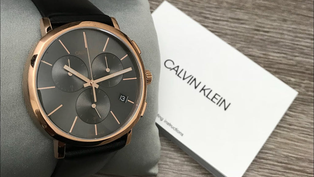 Calvin Klein Posh Grey Dial Black Leather Strap Watch for Men - K8Q376C3 Buy Now By Calvin Klein