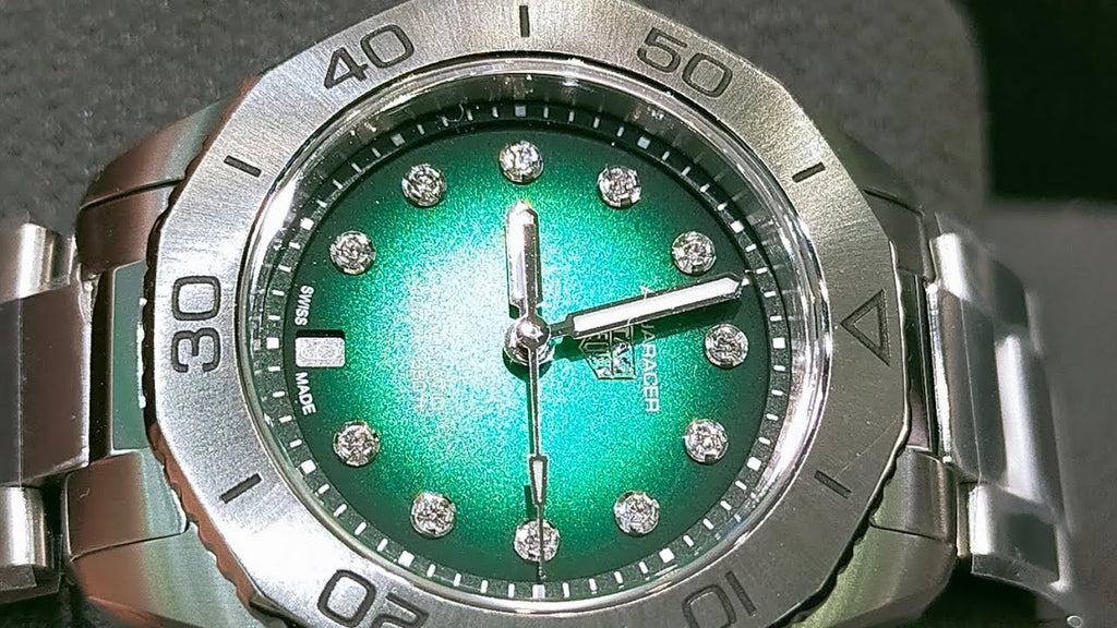 Tag Heuer Aquaracer Professional 200 Automatic Diamond Green Dial Silver Steel Strap Watch for Women - WBP2415.BA0622 Buy Now By Tag Heuer