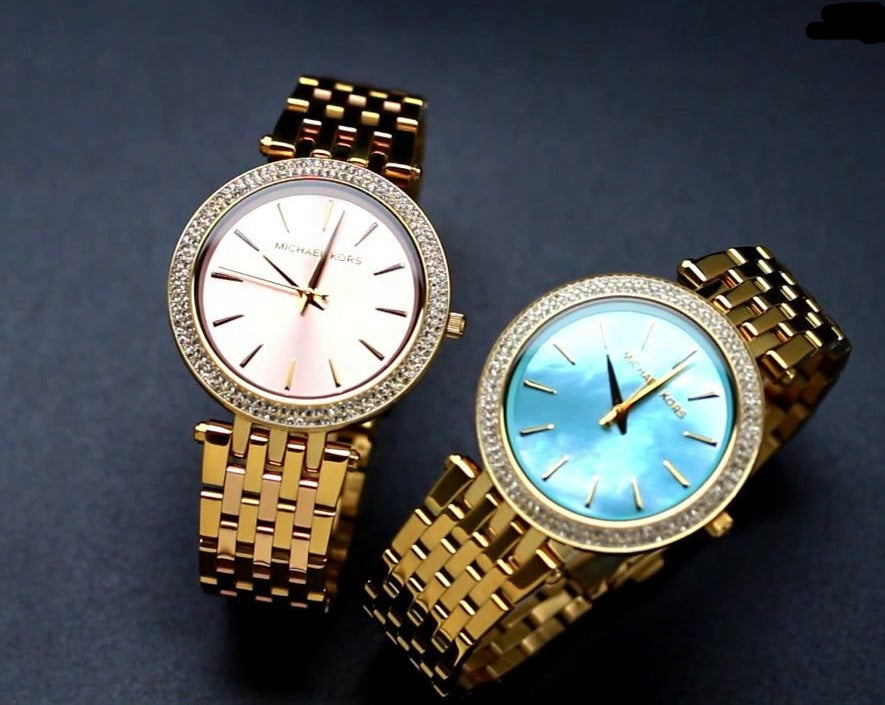 Michael Kors Darci Analog Mother of Pearl Green Dial Gold Steel Strap Watch For Women - MK3498 Buy Now By Michael Kors