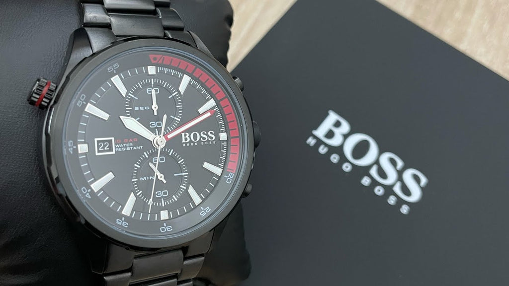 Hugo Boss Globetrotter Black Dial Black Steel Strap Watch for Men - 1513825 Buy Now By Hugo Boss