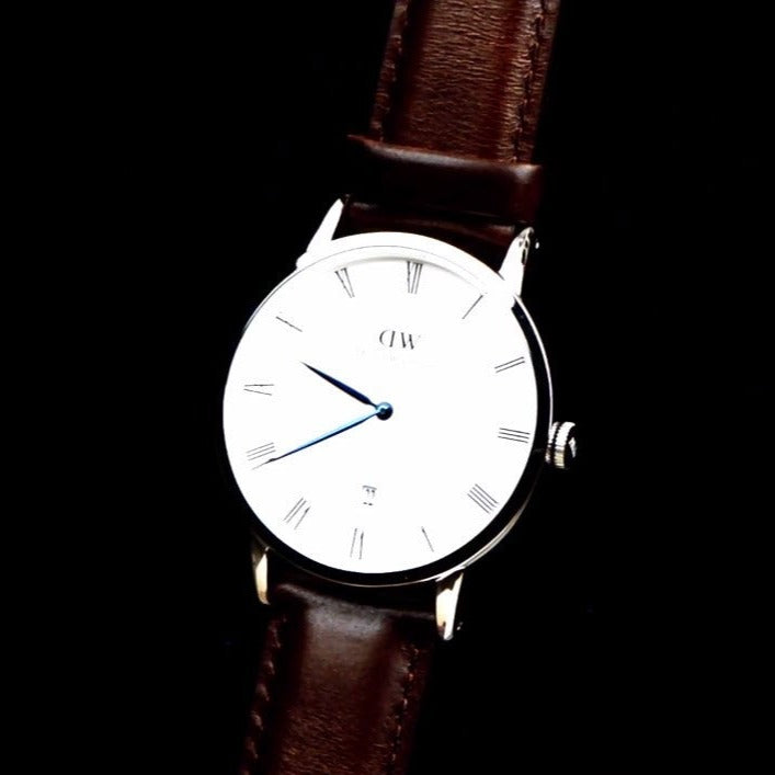 Daniel Wellington Dapper Bristol White Dial Brown Leather Strap Watch For Women - DW00100090 Buy Now By Daniel Wellington