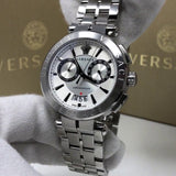 Versace Aion Chronograph White Dial Silver Steel Strap Watch for Men - VBR040017 Buy Now By Versace