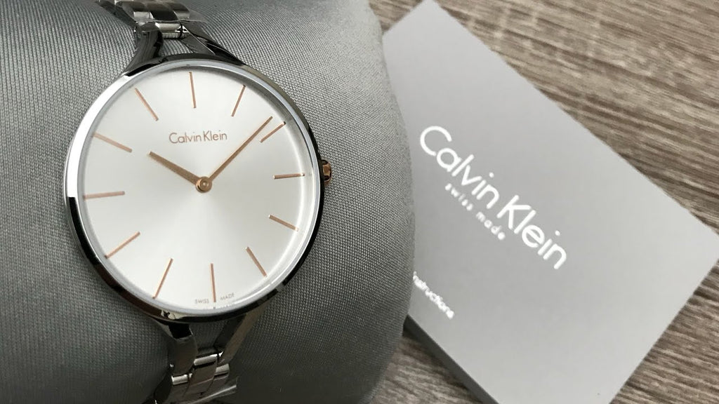 Calvin Klein Graphic Silver Dial Silver Steel Strap Watch for Women - K7E23B46 Buy Now By Calvin Klein