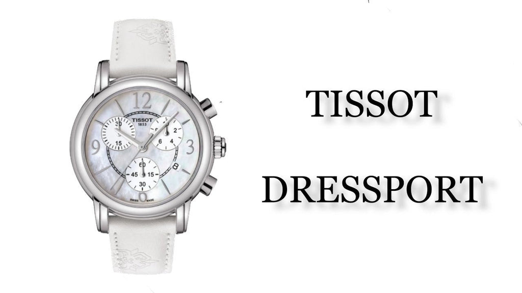 Tissot Dressport Chronograph Mother of Pearl Dial White Leather Strap Watch for Women - T050.217.17.117.00 Buy Now By Tissot