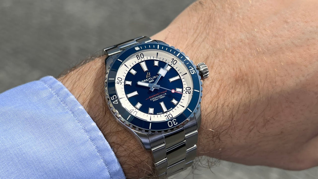 Breitling Superocean Automatic 42mm Blue Dial Silver Steel Strap Watch for Men - A17375E71C1A1 Buy Now By Breitling