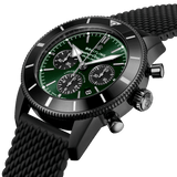 Breitling Superocean Heritage B01 Chronograph 44 Green Dial Black Mesh Bracelet Watch for Men - MB01621A1L1S1 Buy Now By Breitling