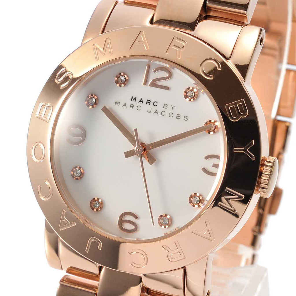 Marc Jacobs Amy White Dial Rose Gold Steel Strap Watch for Women - MBM3077 Buy Now By Marc Jacobs