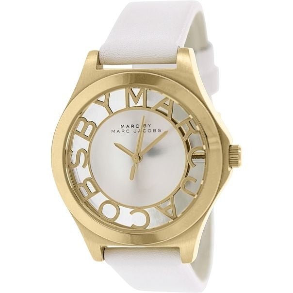 Marc Jacobs Henry Skeleton White Dial White Leather Strap Watch for Women - MBM1339 Buy Now By Marc Jacobs