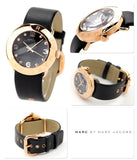 Marc Jacobs Amy Black Dial Black Leather Strap Watch for Women - MBM1225 Buy Now By Marc Jacobs