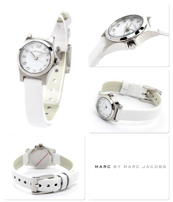 Marc Jacobs Henry Dinky White Dial White Leather Strap Watch for Women - MBM1234 Buy Now By Marc Jacobs