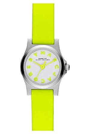 Marc Jacobs Henry White Dial Neon Yellow Rubber Strap Watch for Women - MBM1235 Buy Now By Marc Jacobs