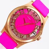 Marc Jacobs Henry Skeleton Pink Dial Pink Leather Strap Watch for Women - MBM1243 Buy Now By Marc Jacobs