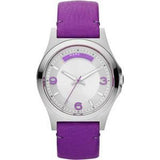 Marc Jacobs Baby Dave Silver Dial Purple Leather Strap Watch for Women - MBM1262 Buy Now By Marc Jacobs