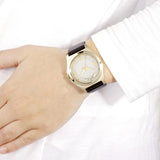 Marc Jacobs Baby Dave Gold Dial Black Leather Strap Watch for Women - MBM1264 Buy Now By Marc Jacobs