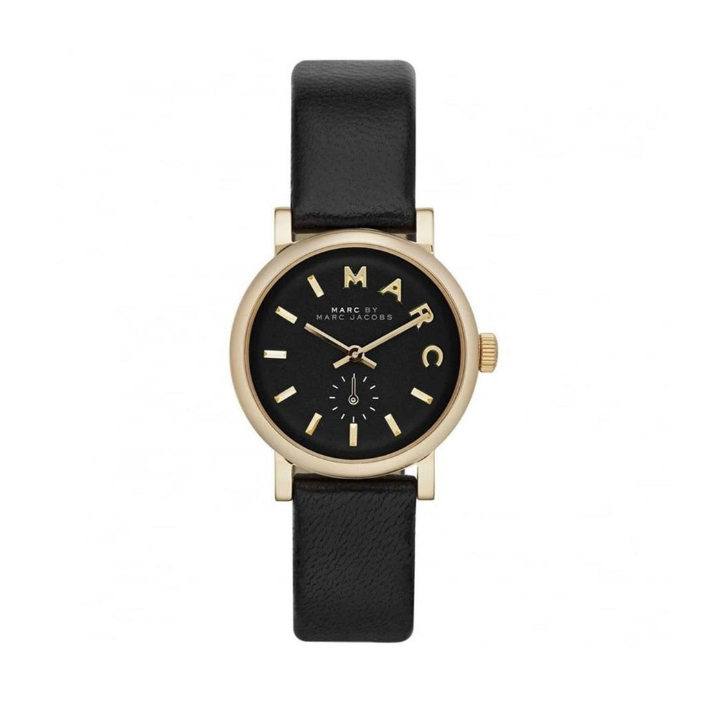 Marc Jacobs Baker Black Dial Black Leather Strap Watch for Women - MBM1273 Buy Now By Marc Jacobs