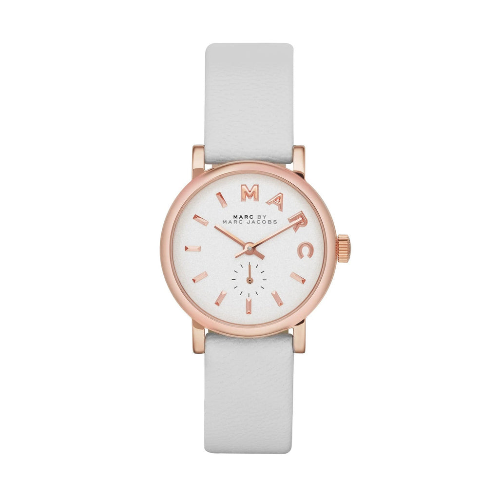 Marc Jacobs Baker White Dial White Leather Strap Watch for Women - MBM1284 Buy Now By Marc Jacobs