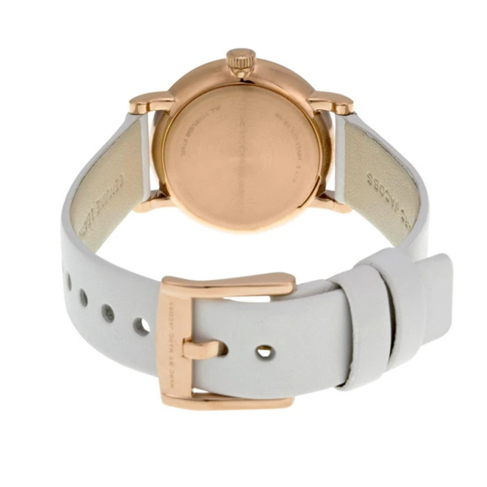 Marc Jacobs Baker White Dial White Leather Strap Watch for Women - MBM1284 Buy Now By Marc Jacobs