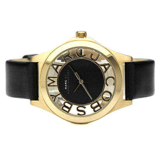 Marc Jacobs Henry Skeleton Black Dial Black Leather Strap Watch for Women - MBM1340 Buy Now By Marc Jacobs