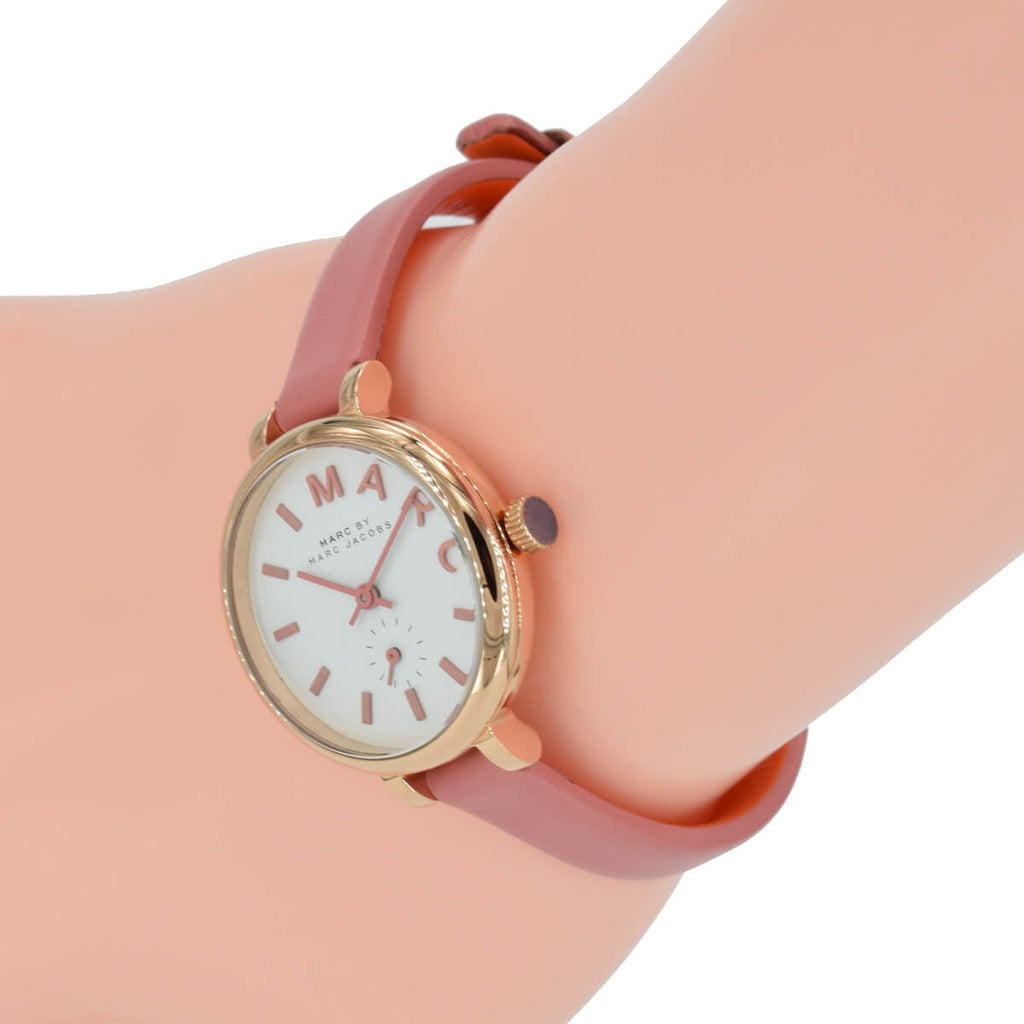 Marc Jacobs Sally White Dial Orange Leather Strap Watch for Women - MBM1355 Buy Now By Marc Jacobs