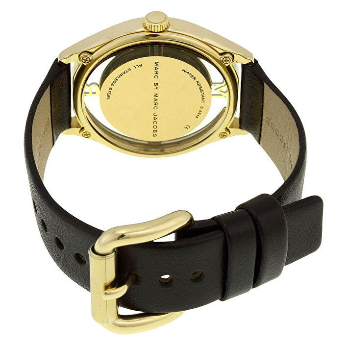 Marc Jacobs Tether Black Dial Black Leather Strap Watch for Women - MBM1376 Buy Now By Marc Jacobs