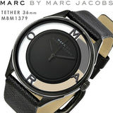 Marc Jacobs Tether Transparent Black Dial Black Leather Strap Watch for Women - MBM1379 Buy Now By Marc Jacobs