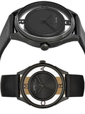 Marc Jacobs Tether Transparent Black Dial Black Leather Strap Watch for Women - MBM1379 Buy Now By Marc Jacobs