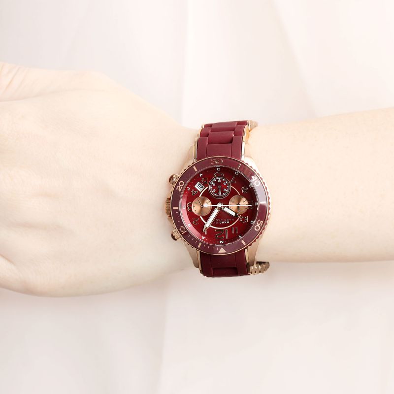 Marc Jacobs Rock Chronograph Red Dial Red Silicone Strap Watch for Women - MBM2596 Buy Now By Marc Jacobs