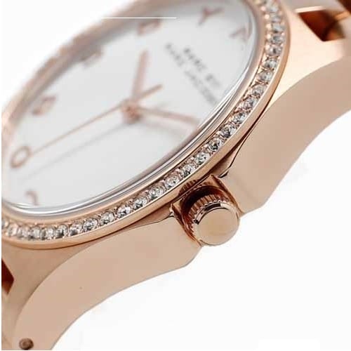 Marc Jacobs Henry Diamonds White Dial Rose Gold Steel Strap Watch for Women - MBM3079 Buy Now By Marc Jacobs