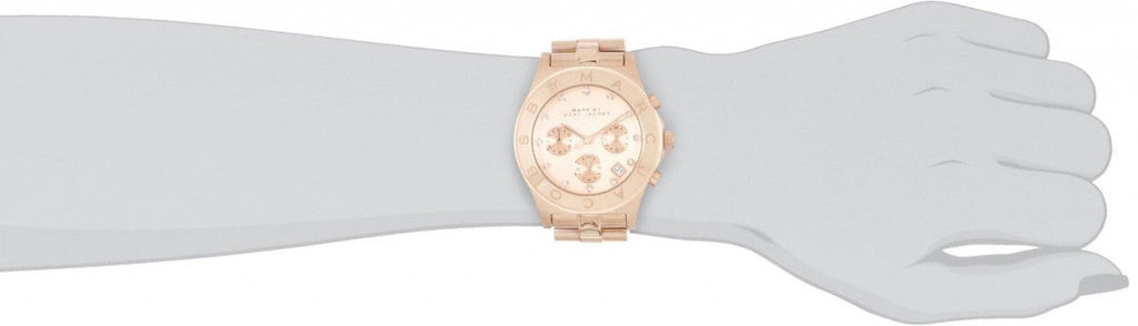 Marc Jacobs Blade Chronograph Rose Gold Dial Rose Gold Steel Strap Watch for Women - MBM3102 Buy Now By Marc Jacobs