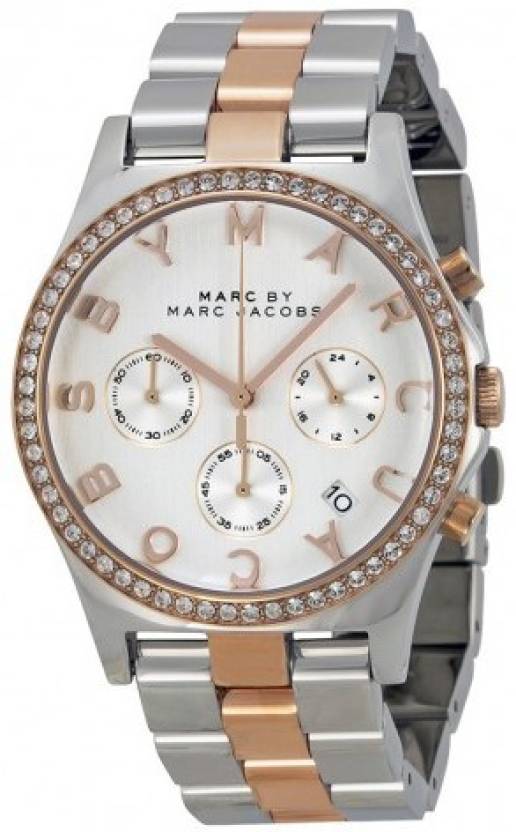 Marc Jacobs Henry Chronograph Silver Dial Two Tone Steel Strap Watch for Women - MBM3106 Buy Now By Marc Jacobs