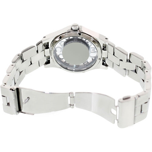Marc Jacobs Henry Transparent Silver Dial Silver Steel Strap Watch for Women - MBM3205 Buy Now By Marc Jacobs