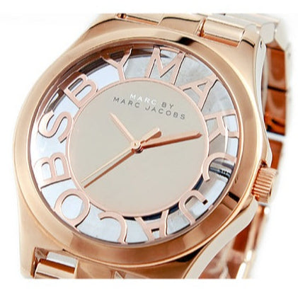Marc Jacobs Henry Rose Gold Dial Rose Gold Steel Strap Watch for Women - MBM3207 Buy Now By Marc Jacobs