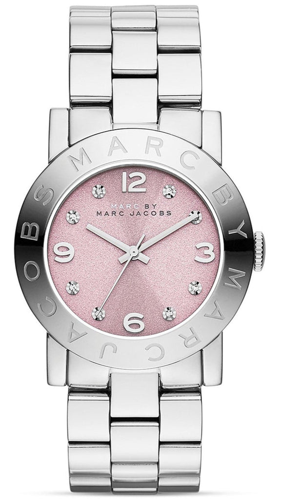 Marc Jacobs Amy Life Pink Dial Silver Steel Strap Watch for Women - MBM3300 Buy Now By Marc Jacobs