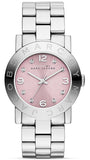 Marc Jacobs Amy Life Pink Dial Silver Steel Strap Watch for Women - MBM3300