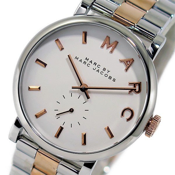 Marc Jacobs Baker White Dial Two Tone Steel Strap Watch for Women - MBM3312 Buy Now By Marc Jacobs