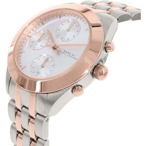 Marc Jacobs Peeker Chronograph Silver Two Tone Steel Strap Watch for Women - MBM3369 Buy Now By Marc Jacobs