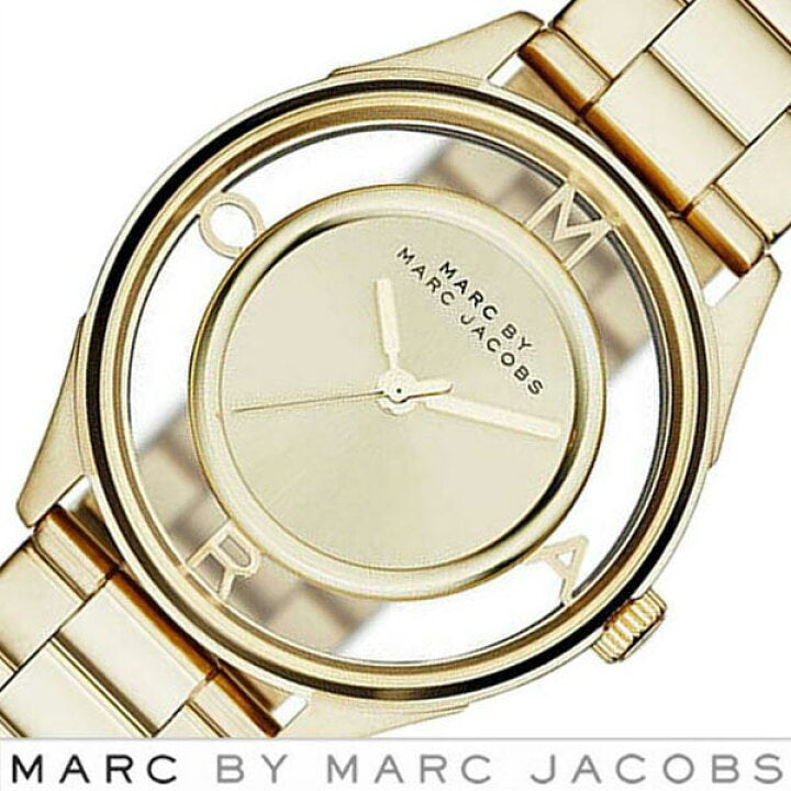 Marc Jacobs Marc Tether Transparent Gold Dial Gold Steel Strap Watch for Women - MBM3413 Buy Now By Marc Jacobs